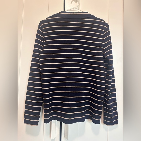 Halogen Navy and Cream Striped Cardigan size S - Picture 9 of 12